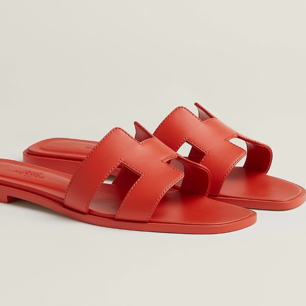 38.5 Hermes Oran Sandal Rouge Jaipur